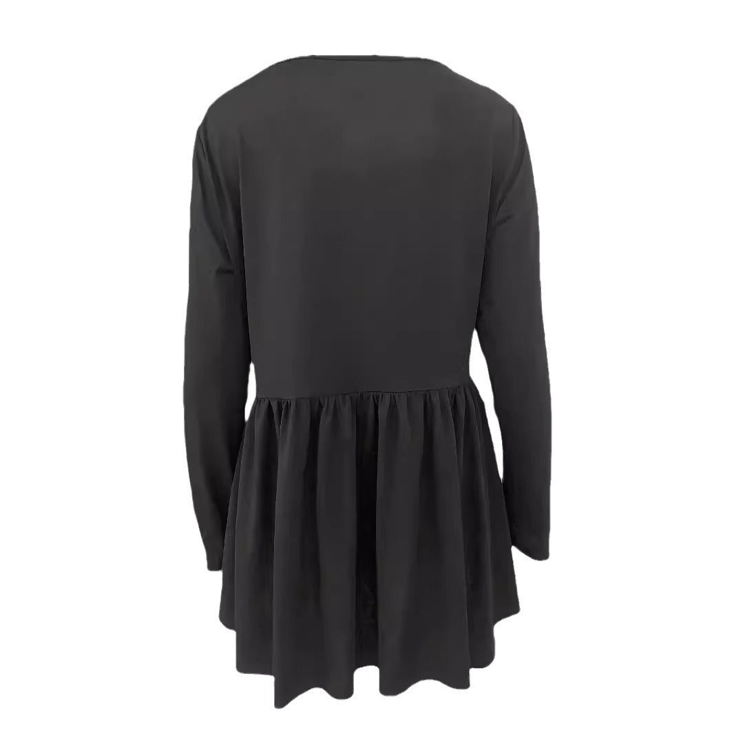 Damen Lagenlook-Tunika mit herzförmiger Zierschnalle und gerafftem Dekolleté – Avérine