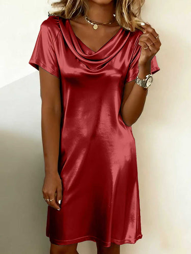 Damen Elegantes -Kleid mit elegantem Wasserfall-Ausschnitt und schmeichelhaftem Schnitt Echo Archiv