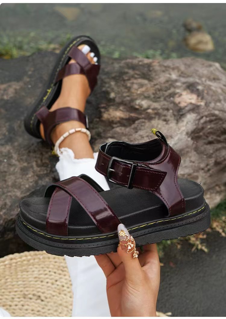 Damen Komfortable Riemchen-Sandalen mit verstellbarem Riemendesign und rutschfester Sohle Echoarchiv