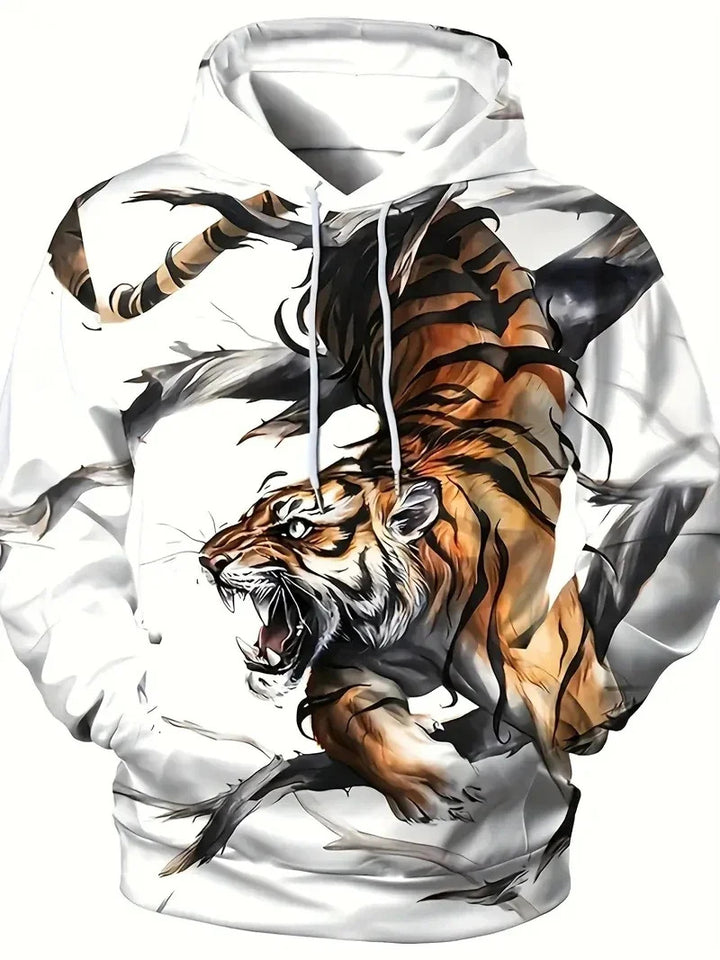 Damen Kapuzenpullover mit Wolf- und Schmetterlingsmotiv Echoarchiv