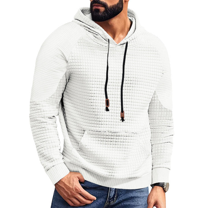 Herren nan gequilteter Kapuzenpullover mit quadratischer Struktur und Kängurutasche Echo Archiv