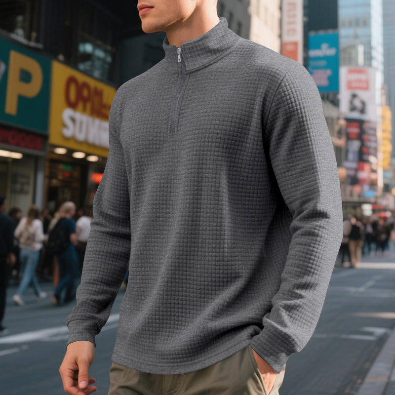 Herren Sweatshirt mit hohem Kragen und modischem Reißverschluss Echoarchiv