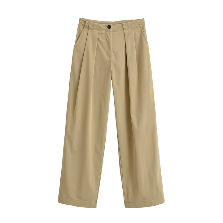 Damen Weite High Waist Hose mit Bundfalten, Bügelfalte und Eingrifftaschen Echo Archiv
