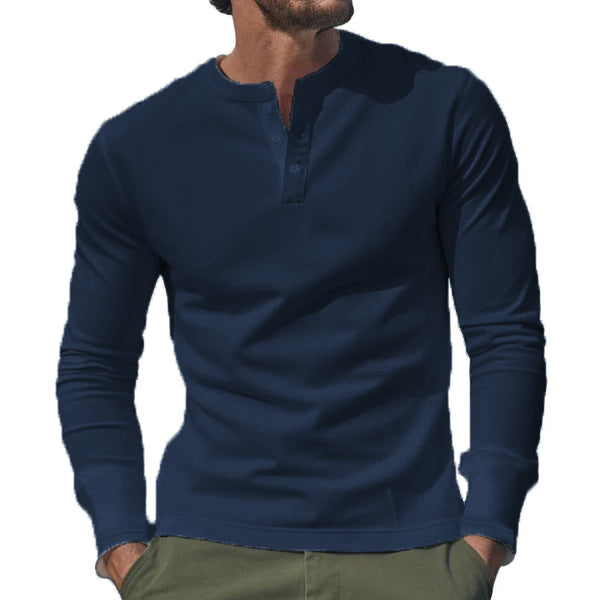 Herren nan Langarmshirt mit Knopfleiste und schmaler Passform Echo Archiv