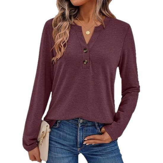 Damen Langarmshirt mit Knopfdetails Echoarchiv