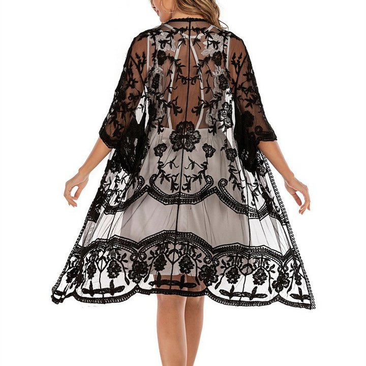 Damen elegante Spitzen-Strandüberwurf Echo Archiv
