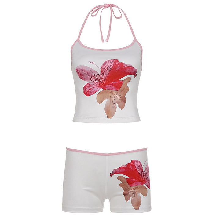 Damen Schlafset mit floralem Design und verstellbaren Trägern Echo Archiv
