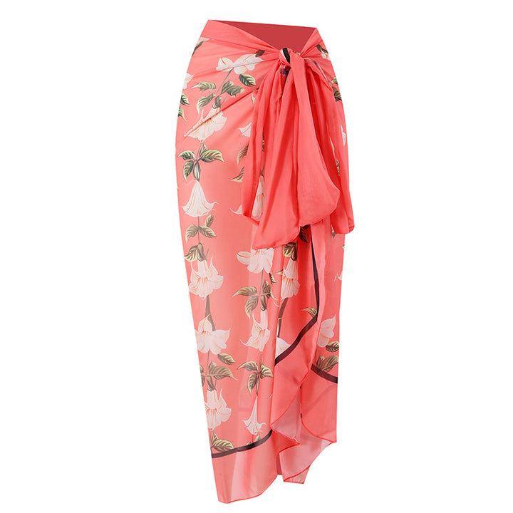 Damen Einteiler Badeanzug mit floralen Details und transparentem Einsatz Echo Archiv