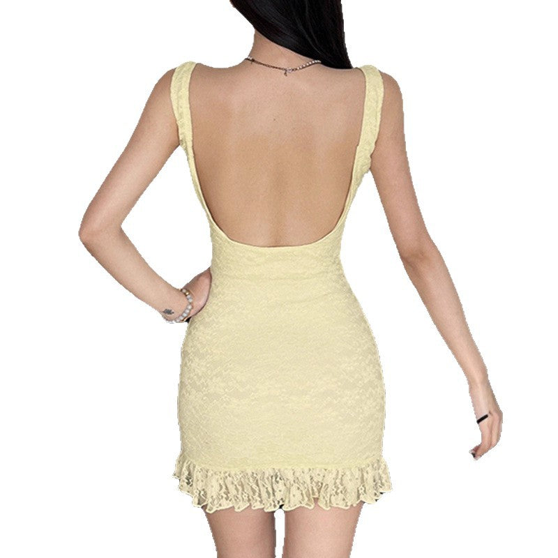 Damen Spitzenkleid mit zarten Rüschendetails und figurbetontem Schnitt Echo Archiv