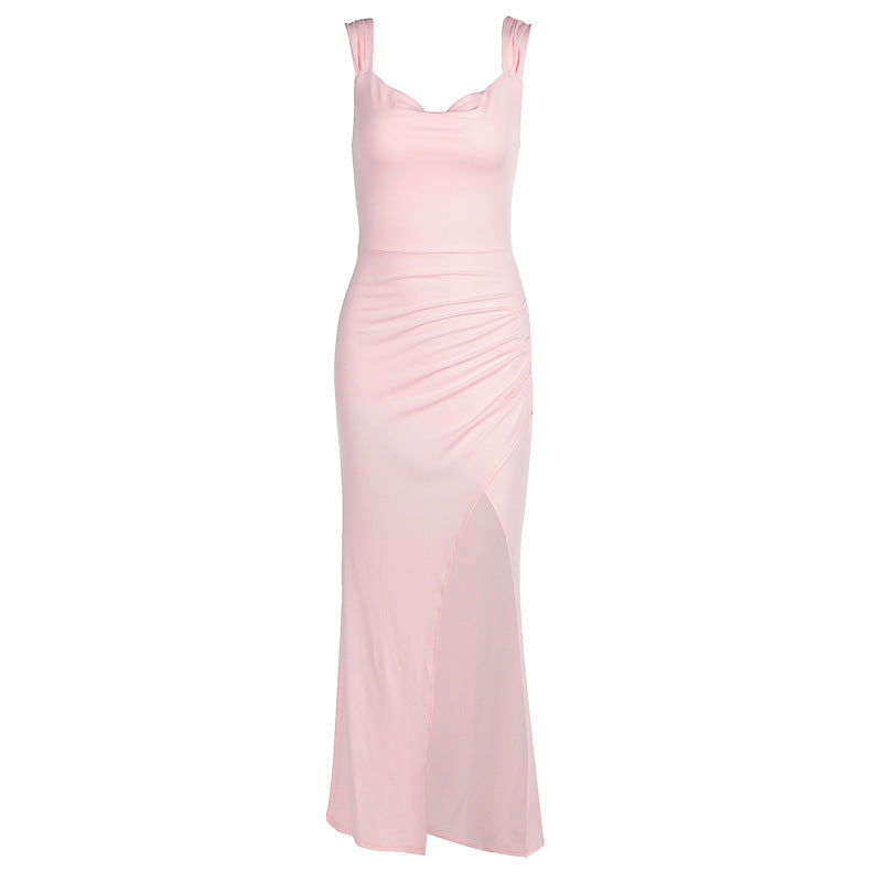 Damen Figurbetontes Maxi-Kleid mit elegantem Schlitz und Raffungen Echo Archiv