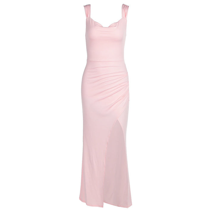 Damen Figurbetontes Maxi-Kleid mit elegantem Schlitz und Raffungen Echo Archiv