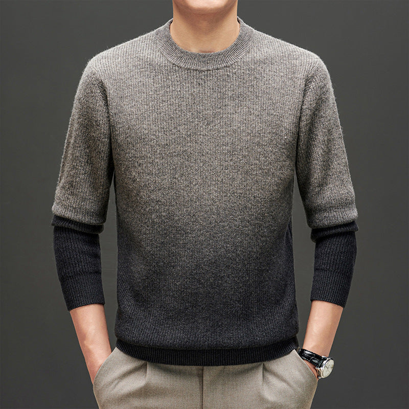 Herren modischer Rundhals-Pullover mit Farbverlauf Echoarchiv