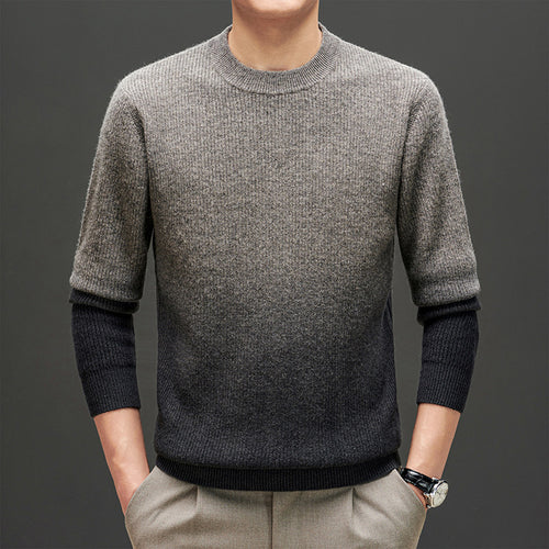 Herren modischer Rundhals-Pullover mit Farbverlauf Echoarchiv