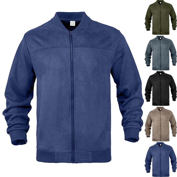Herren nan Wildleder-Blousonjacke im Bomberstil mit elastischen Rippbündchen Echo Archiv