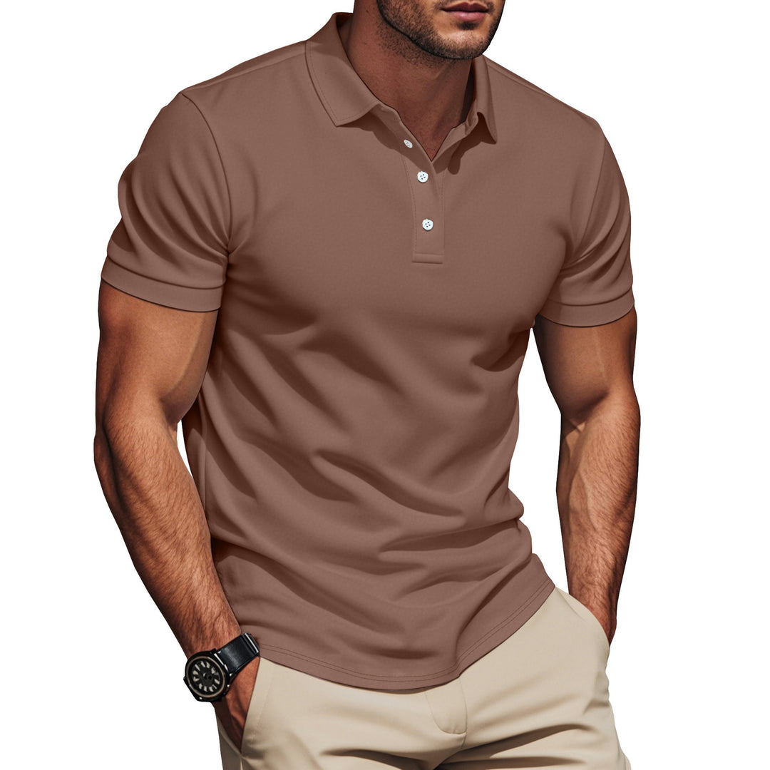 Herren nan Pima-Baumwoll-Polo mit Kentkragen, schmaler Silhouette und verstärkter Knopfleiste Echo Archiv