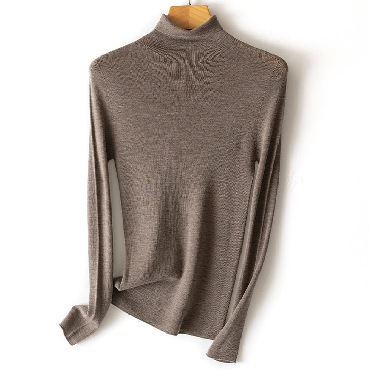Damen Leichter Feinstrick-Rollkragenpullover mit fließender Passform Echoarchiv