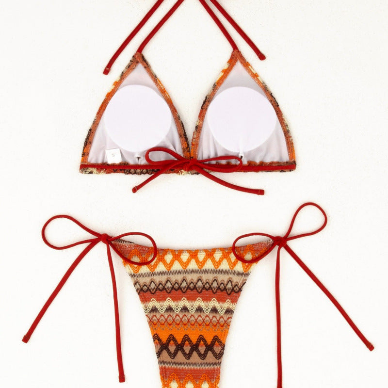 Damen Triangel-Bikini-Set mit farbenfrohem Ethno-Muster Echo Archiv