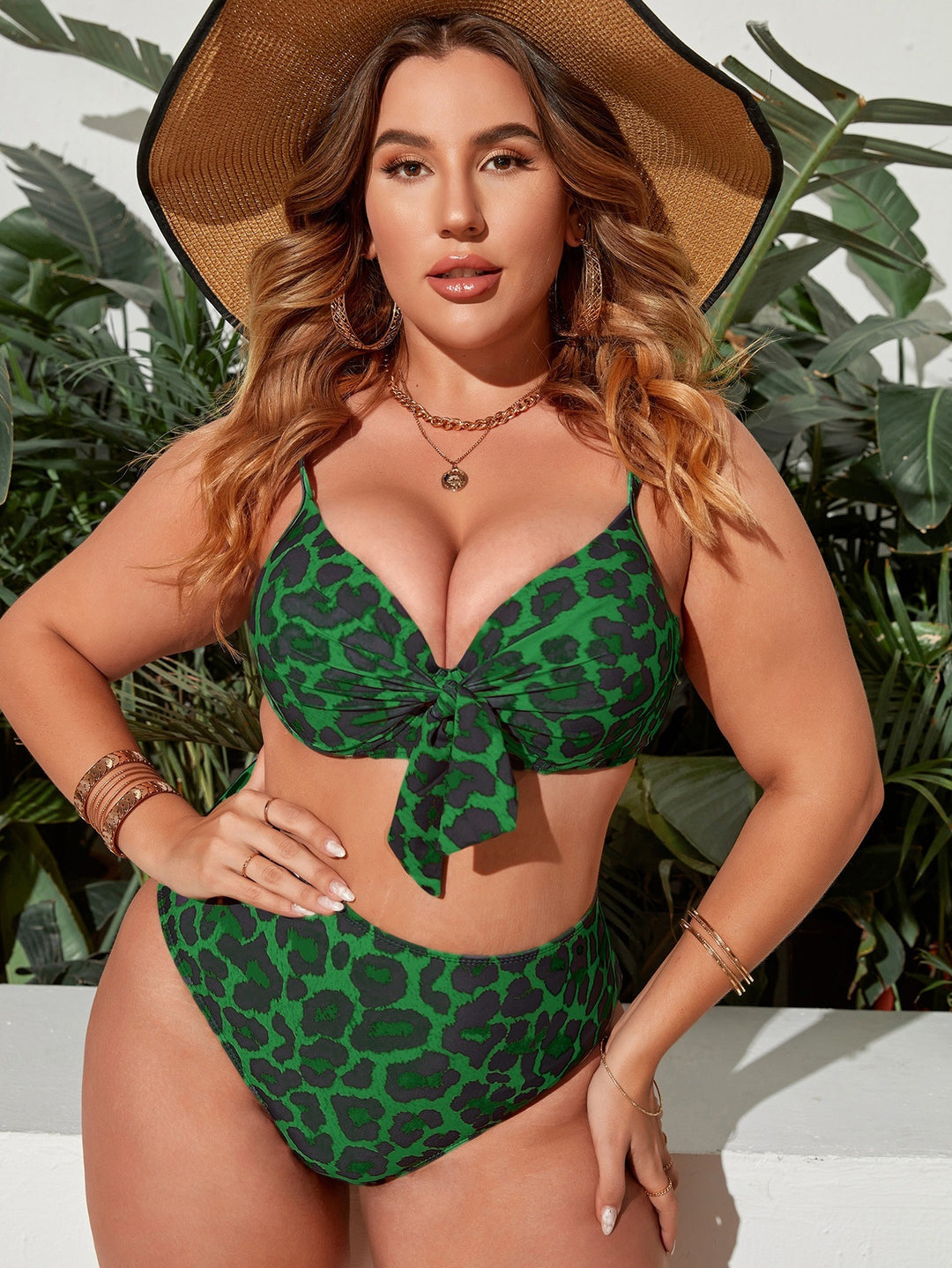 Damen Hochtailliertes Triangel-Bikini-Set mit Schleifen-Detail Echo Archiv