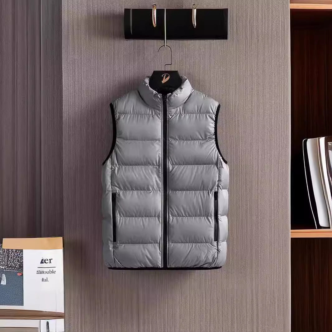 Herren Slim-Fit ultraleichte Stepp-Thermoweste mit hochschließendem Kragen und wasserabweisenden Reißverschlüssen Echoarchiv