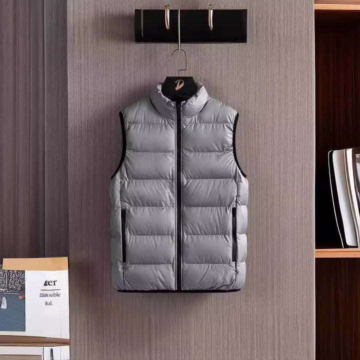Herren Slim-Fit ultraleichte Stepp-Thermoweste mit hochschließendem Kragen und wasserabweisenden Reißverschlüssen Echoarchiv