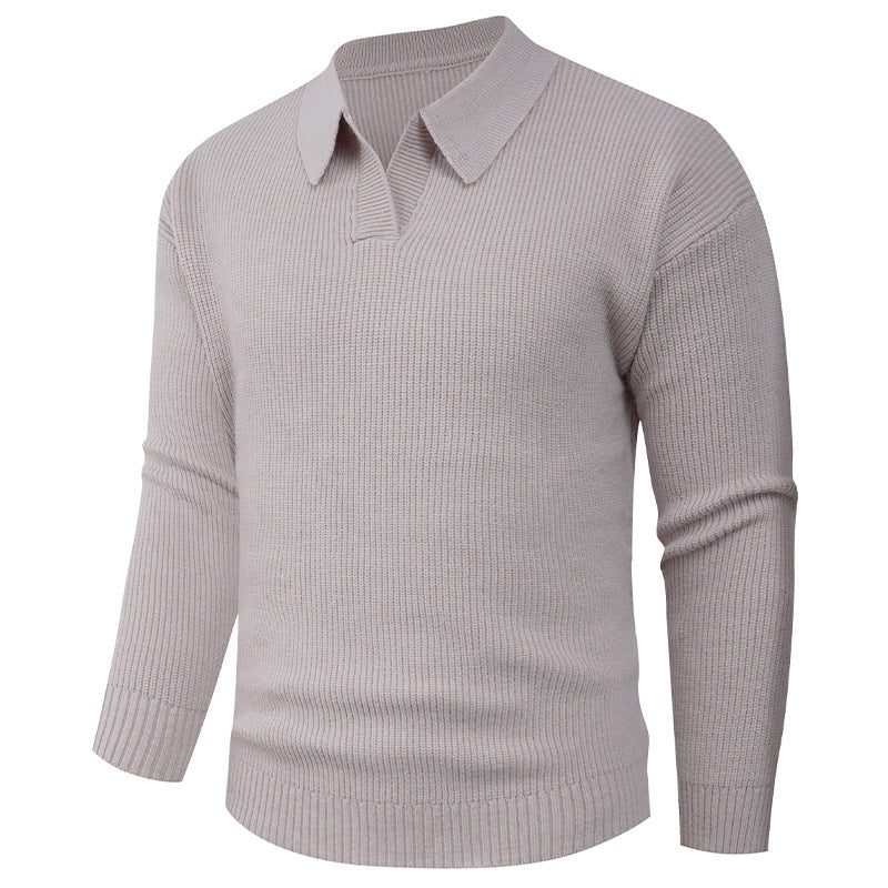 Herren Strickpullover mit klassischem Kragen und strukturierter Optik Echoarchiv