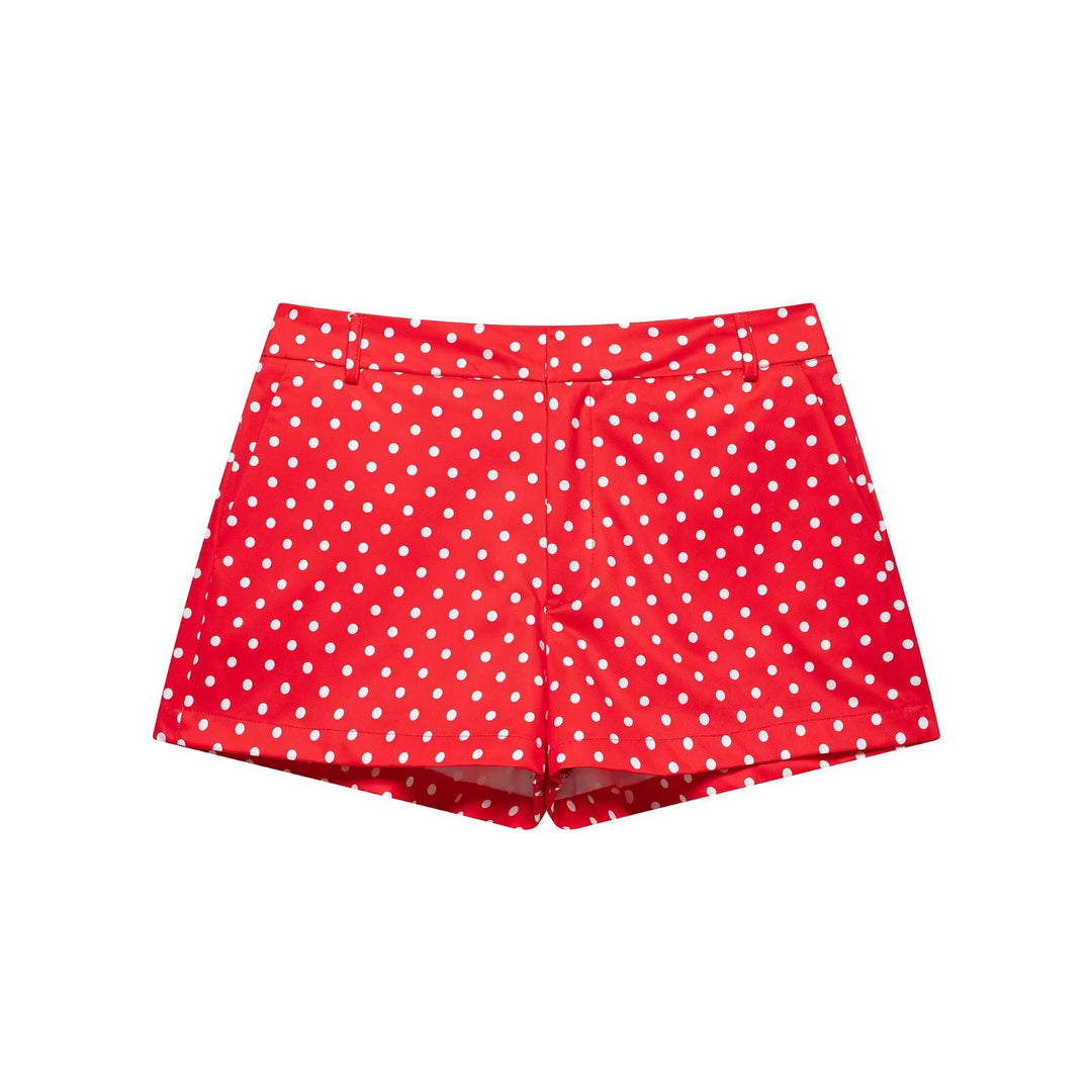Damen nan weite High-Waist Schlaghose mit Punkteprint und elastischem Bund Echo Archiv