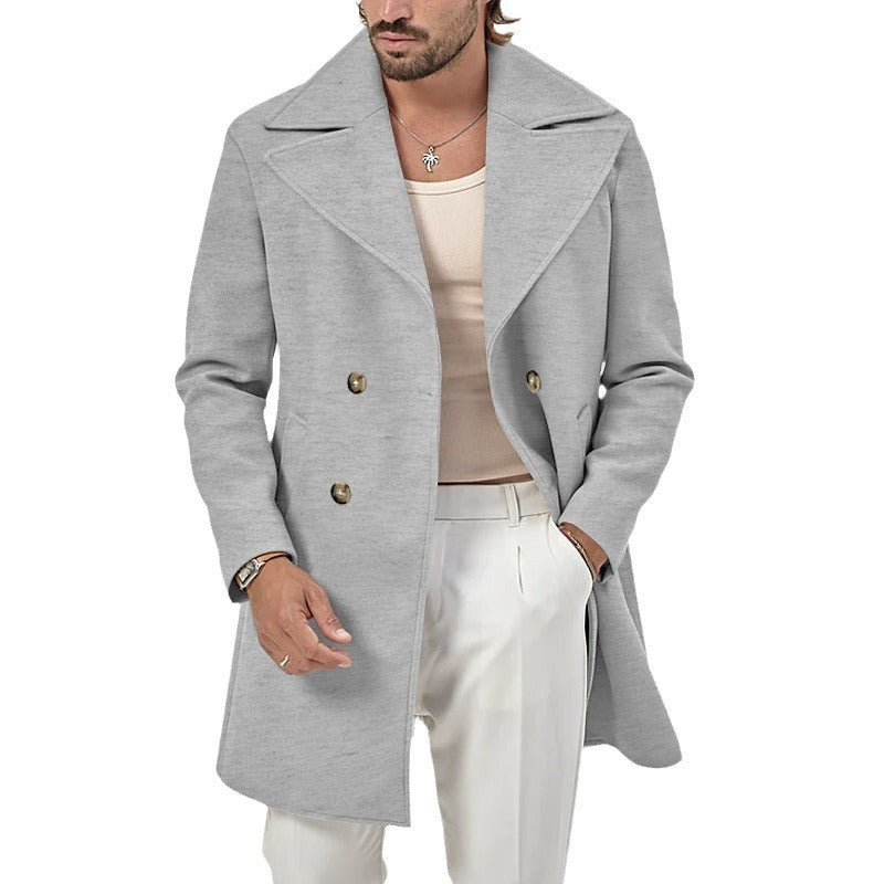 Herren eleganter Doppeltknopf-Mantel Echoarchiv