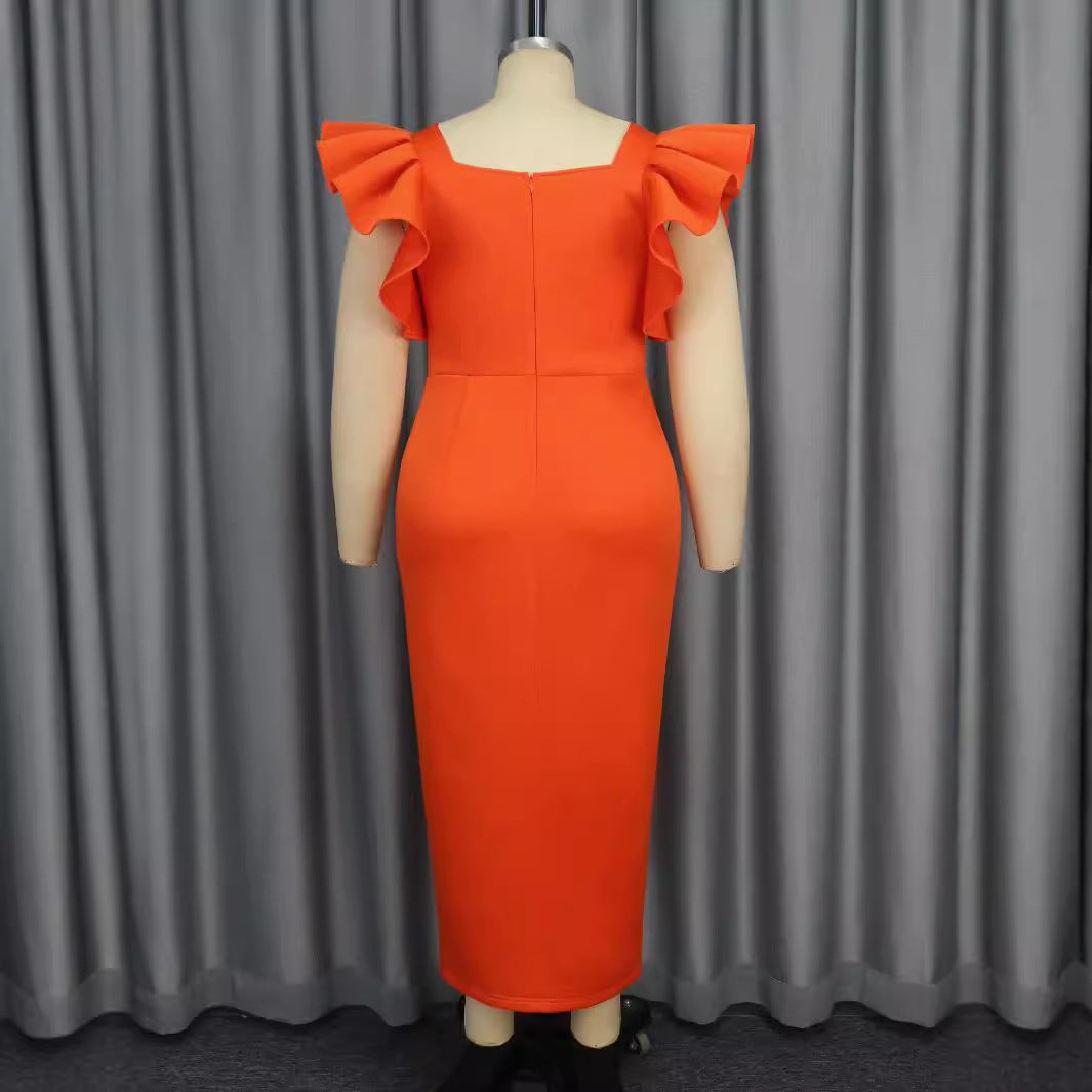 Damen Elegantes Maxikleid mit Puffärmeln und funkelnden Akzenten Echo Archiv