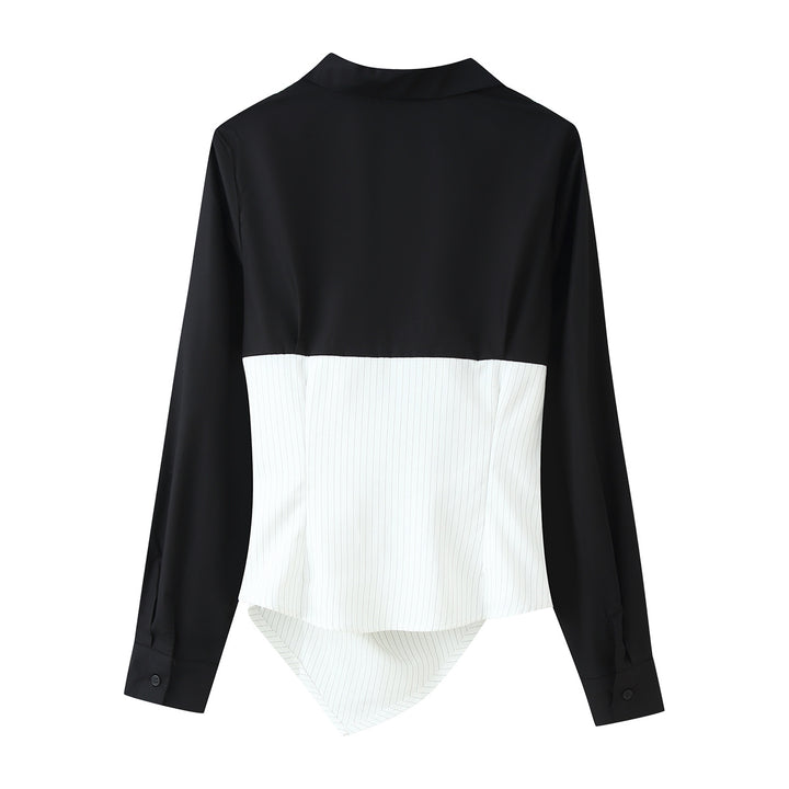 Damen Hemdbluse mit drapiertem Nadelstreifen‑Corset‑Detail Echoarchiv