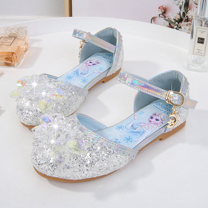 Mädchen Glitzernde Ballerinas mit Blumenapplikationen Echo Archiv