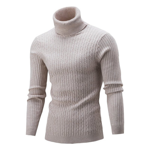 Herren Hochwertiger Strickrollkragenpullover Echoarchiv
