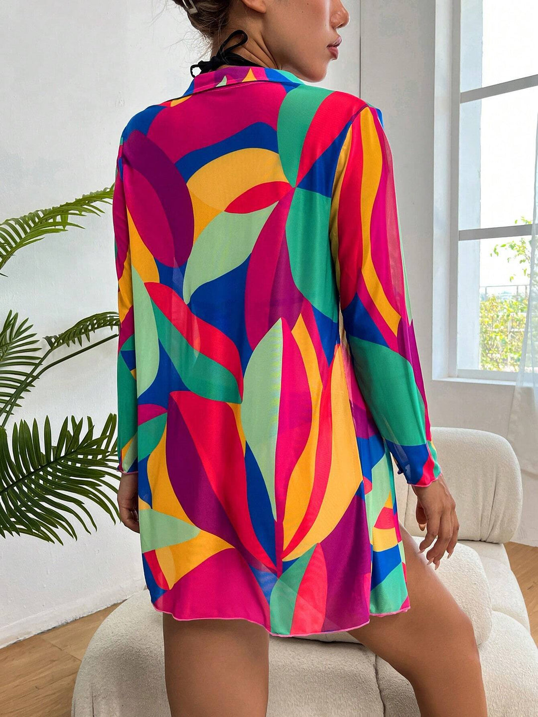 Damen Strandkimono mit buntem Farbverlauf Echo Archiv