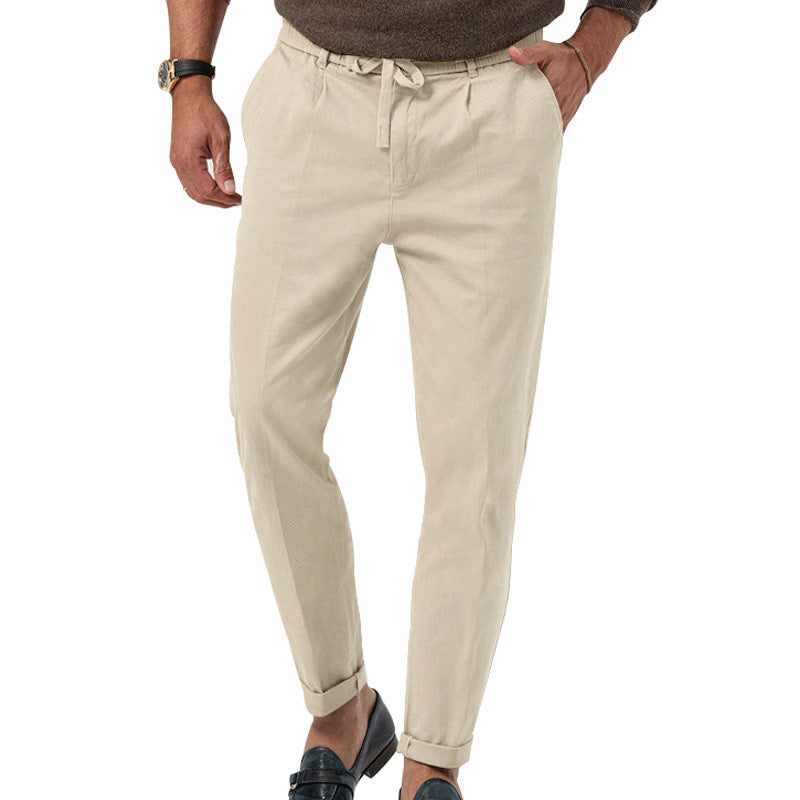 Herren Elegante Leinenhose mit elastischem Bund und praktischen Taschen Echoarchiv