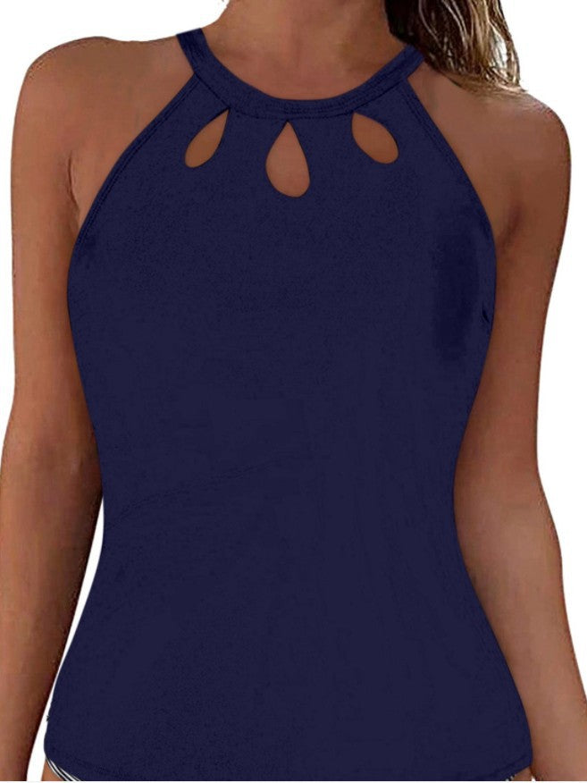 Damen Sportliches Tankini-Oberteil mit modischem Rundhalsausschnitt und Cut-Outs Echo Archiv