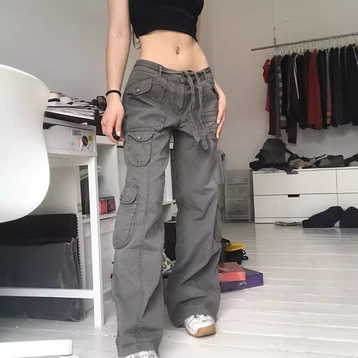 Damen Cargo-Hose mit seitlichen Taschen und verstellbarem Bund Echo Archiv