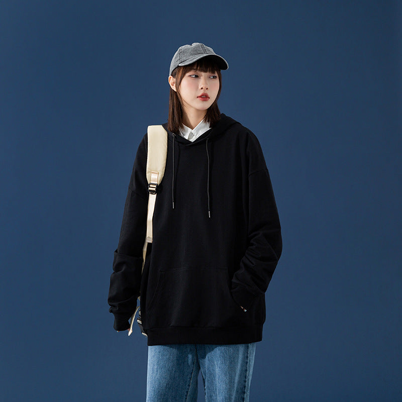Damen Oversize-Kapuzenpullover mit Kängurutasche, tiefem Schulterfall und verstellbarer Kordel Echoarchiv