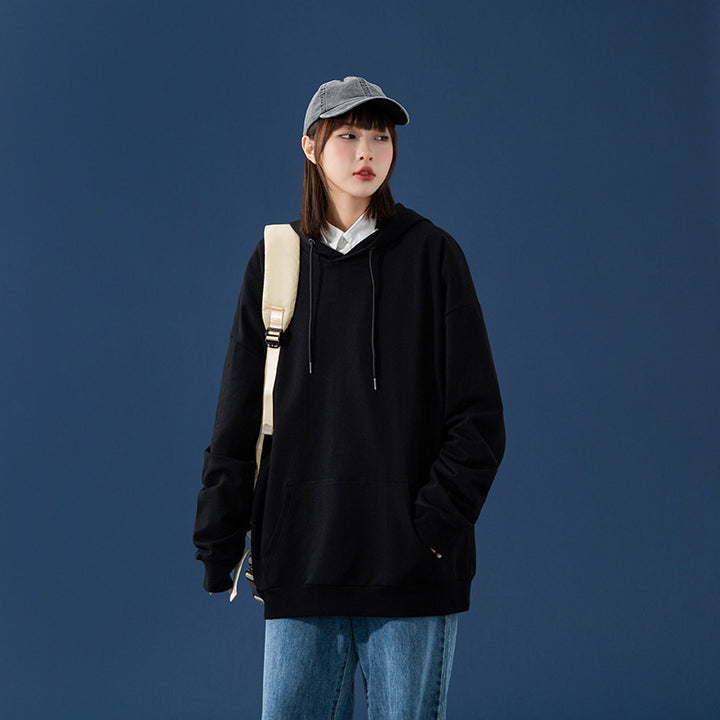 Damen Oversize-Kapuzenpullover mit Kängurutasche, tiefem Schulterfall und verstellbarer Kordel Echoarchiv