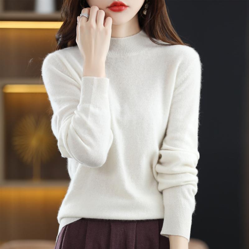Damen Ultraleichter Mockneck-Feinstrickpullover in Kaschmir‑Optik Echoarchiv
