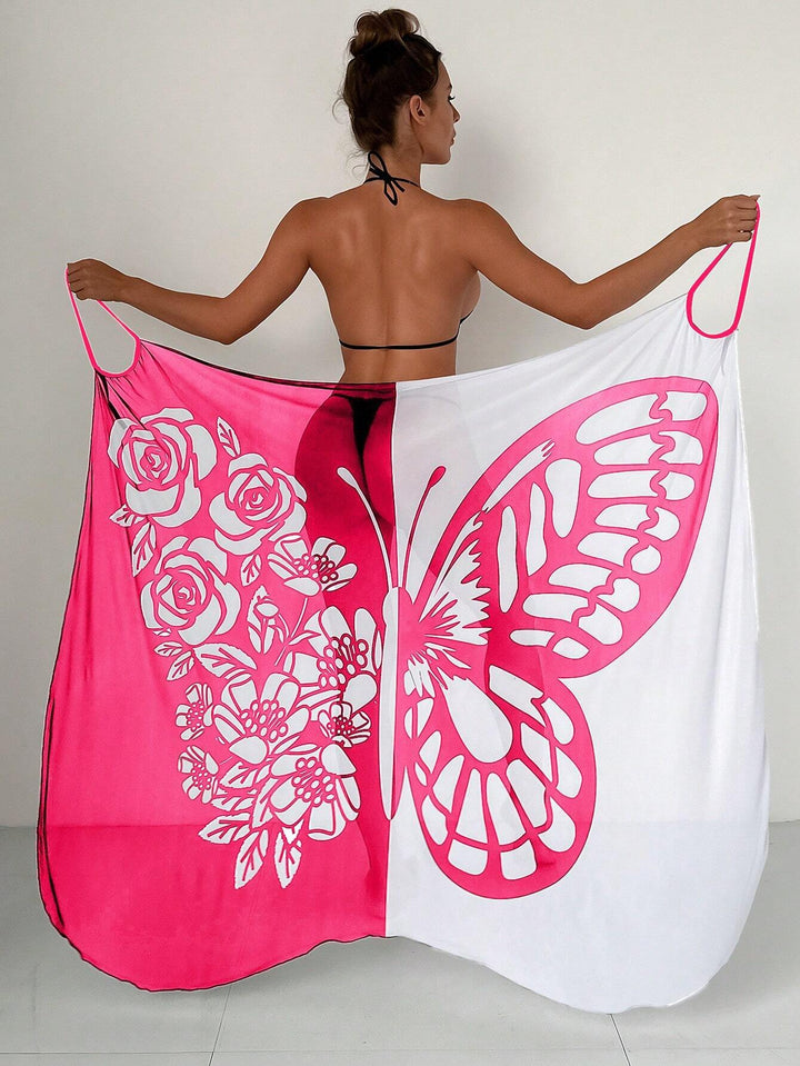 Damen Strandtuch mit elegantem Schmetterlingsdruck Echo Archiv