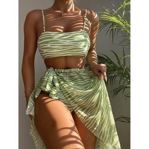 Damen Bikiniset mit asymmetrischem Rock und elastischen Trägern Echo Archiv
