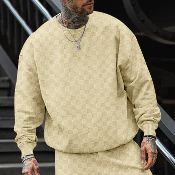 Herren lässiger oversized Sweatshirt mit strukturiertem Design Echoarchiv