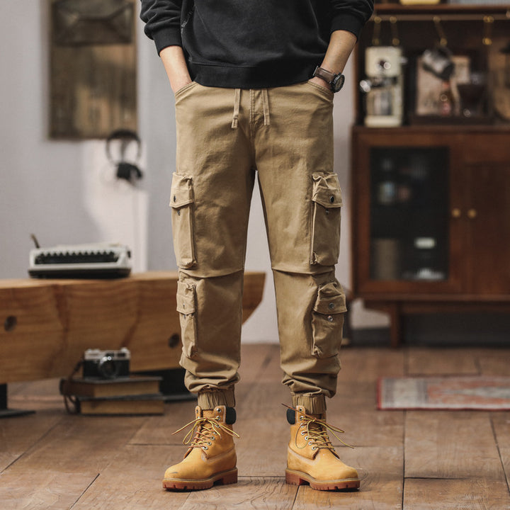 Herren lockere Cargo-Jogginghose mit Multifunktionstaschen, Kordelzug und elastischen Bündchen Echo Archiv