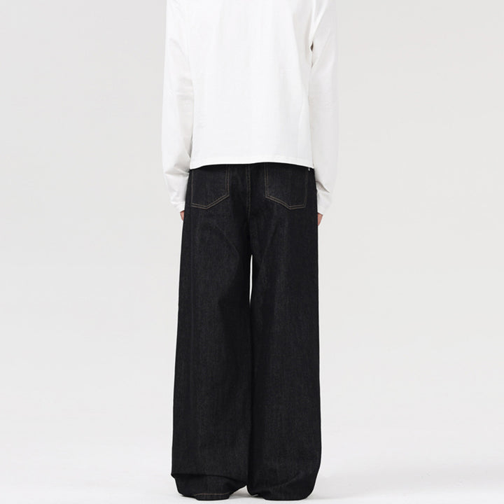 Herren Ultraweite Denim‑Palazzo‑Hose mit geradem Bein und Clean‑Minimal Silhouette Echo Archiv