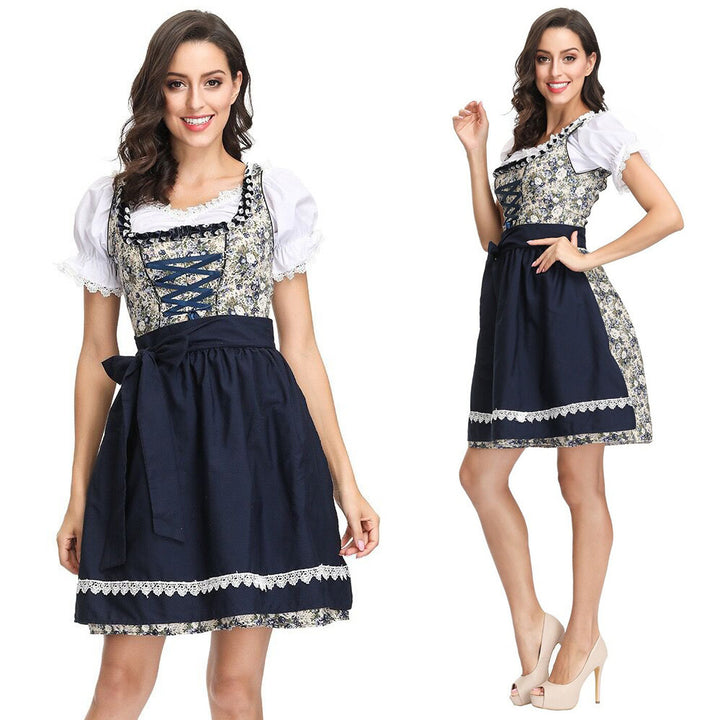 Damen nan traditionelles Dirndlkleid mit geschnürtem Mieder und abnehmbarer Schürze Echo Archiv