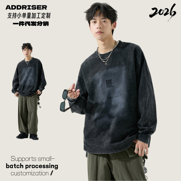 Herren Oversize Vintage-Sweatshirt mit Pigmentfärbung Echoarchiv