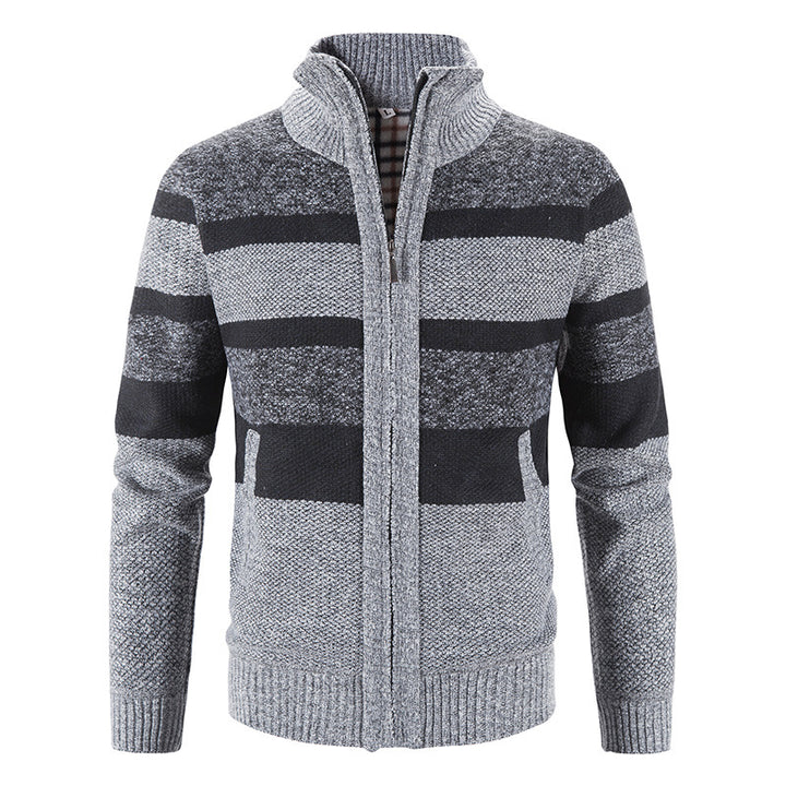 Herren modische Strickjacke mit Stehkragen und Reißverschluss Echoarchiv