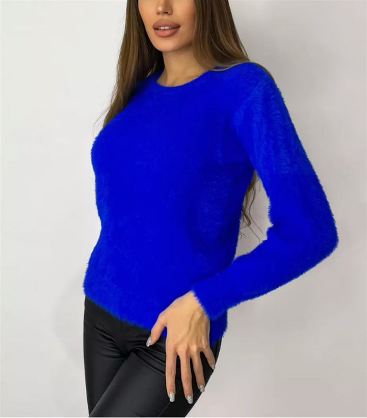 Damen Flauschiger Modischer Pullover Echoarchiv