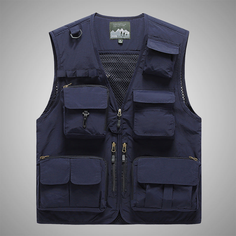Unisex Multifunktionale Utility‑Weste mit Mesh‑Rücken und vielfachen Taschen Echo Archiv