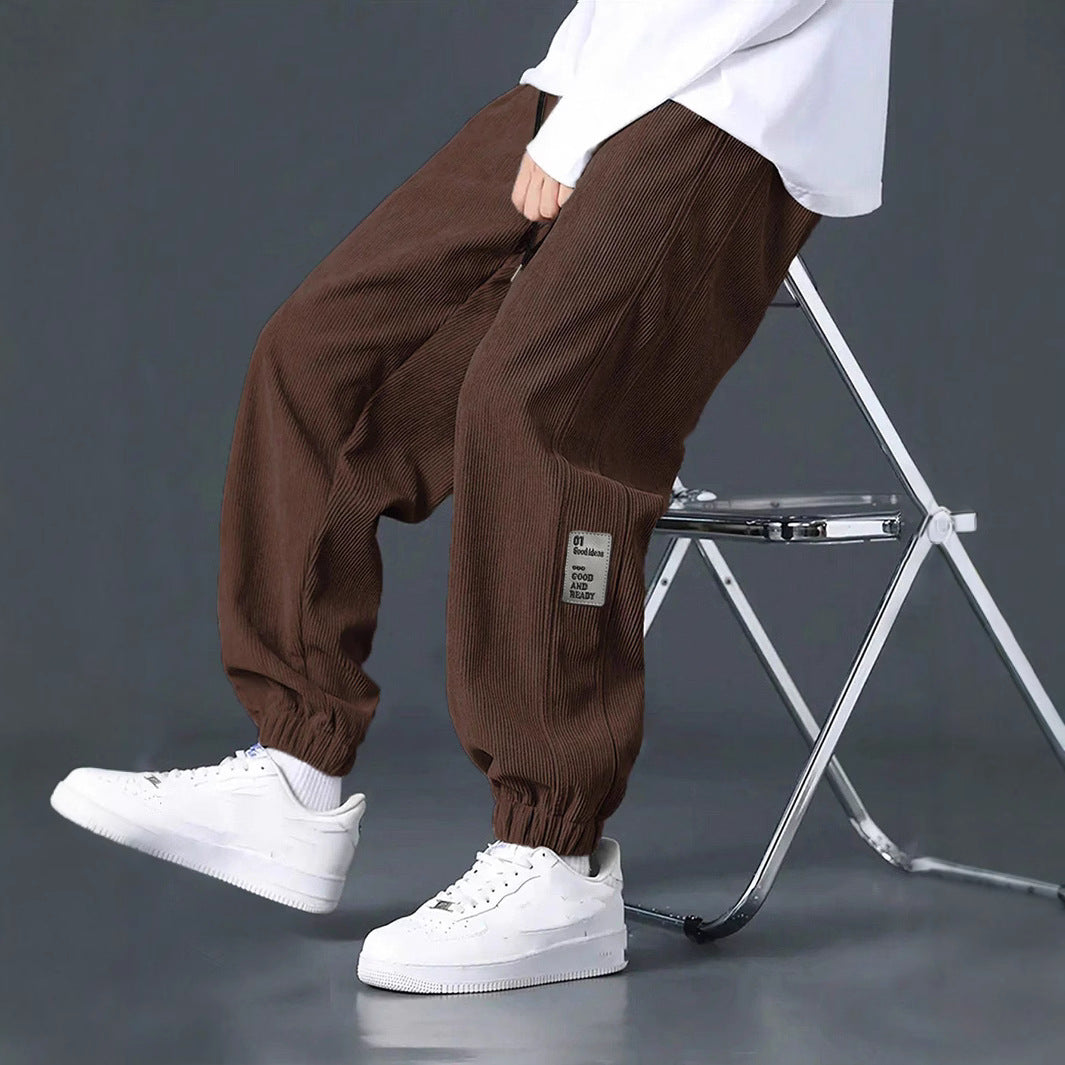Herren lässige Cargohose mit Rippstruktur und praktischen Taschen Echoarchiv