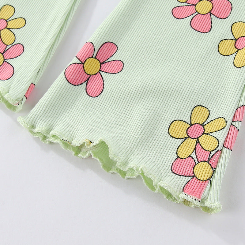 Mädchen Flared Leggings mit floralem Design Echo Archiv